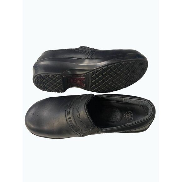Ariat Women's Safety  Work Clogs Black Leather Composite Toe 9 C wide - Picture 4 of 7